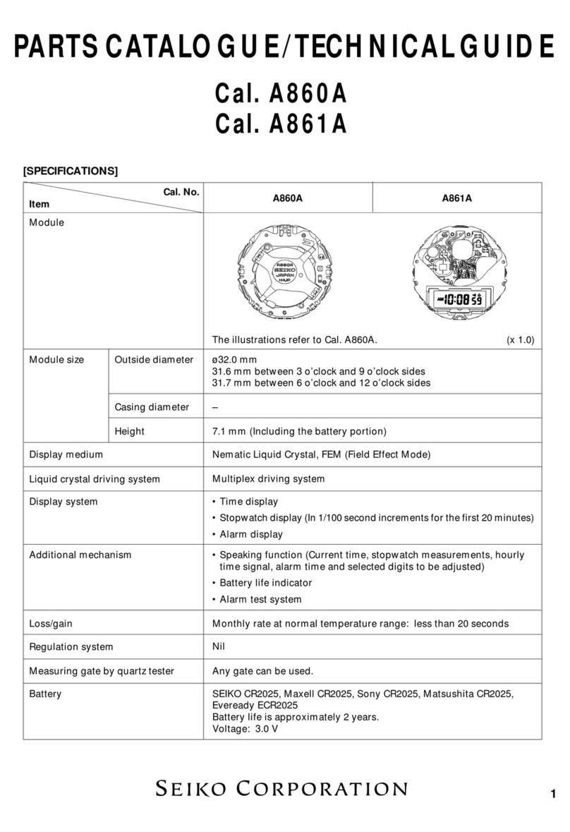 Seiko A860A Parts catalogue /technical guide