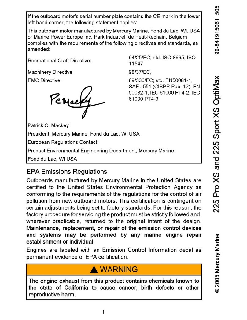 Mercury OptiMax 225 Pro XS User manual