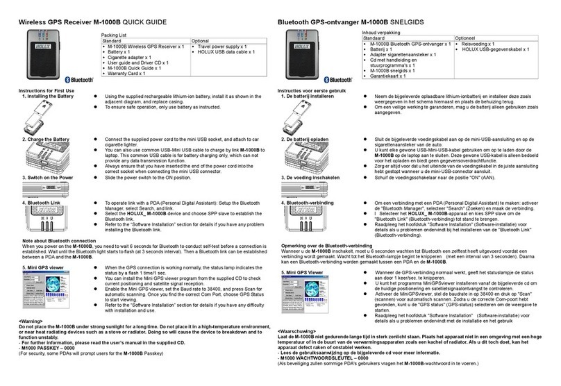 Holux M-1000B User manual