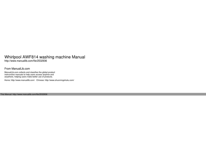 Whirlpool AWF 814 User manual