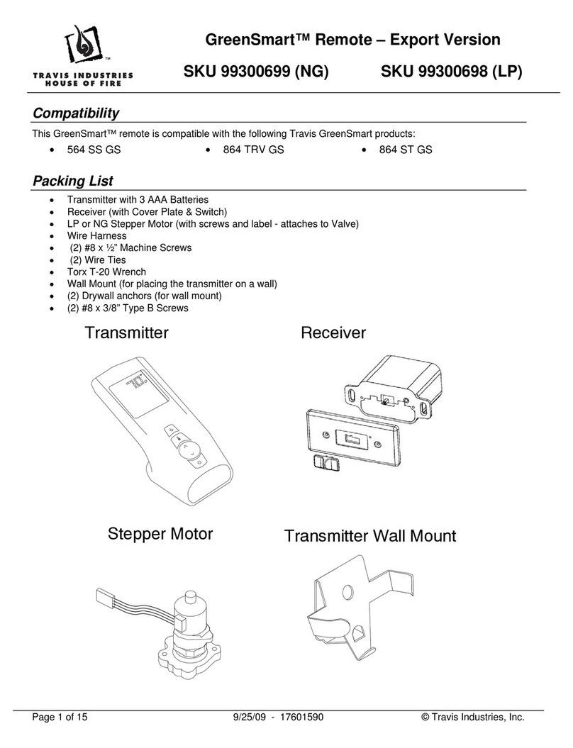 Travis Industries GreenSmart SKU 99300699 (NG) User manual