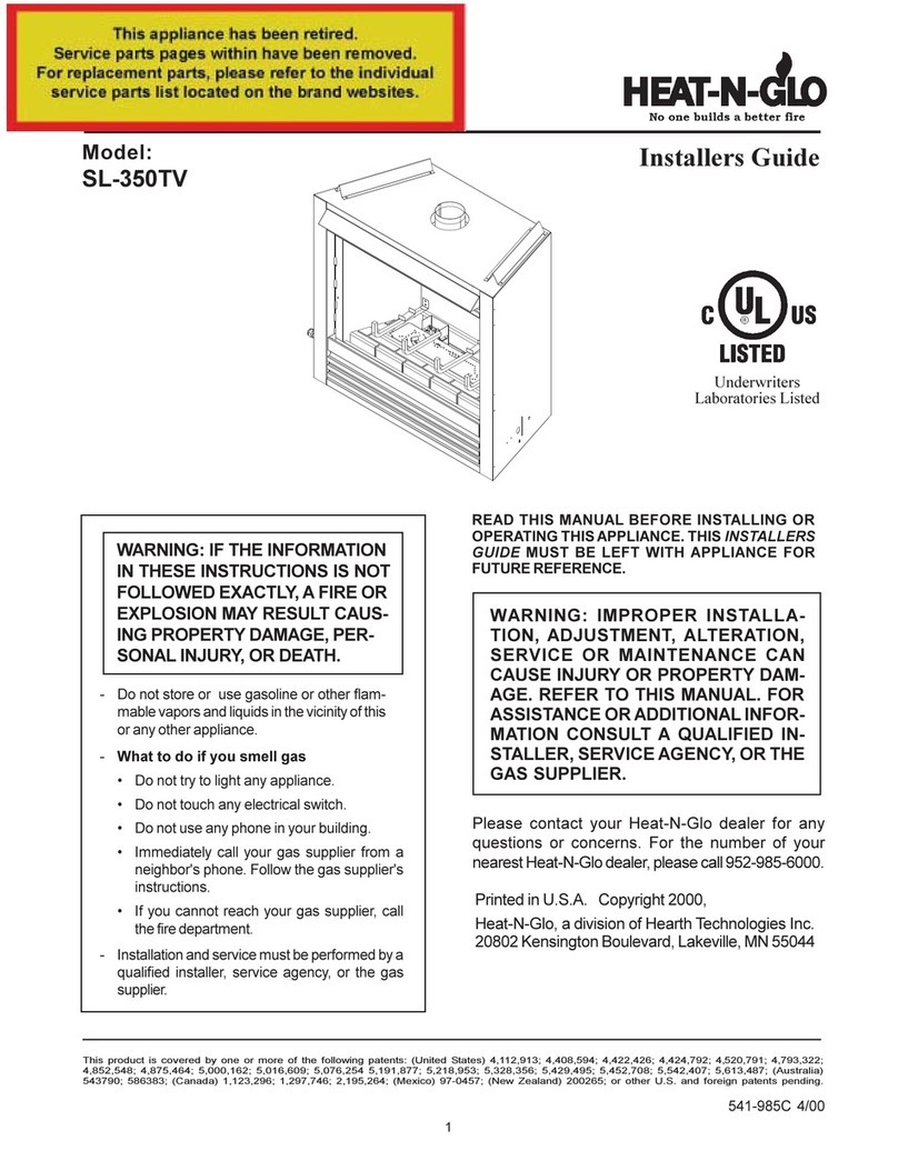Heat-N-Glo SL-350TV Assembly instructions Heat-N-Glo SL-350TV Assembly instructions