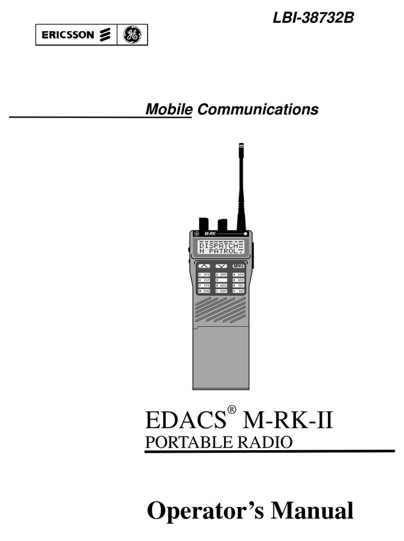 Ericsson EDACS M-RK-II Operator's manual
