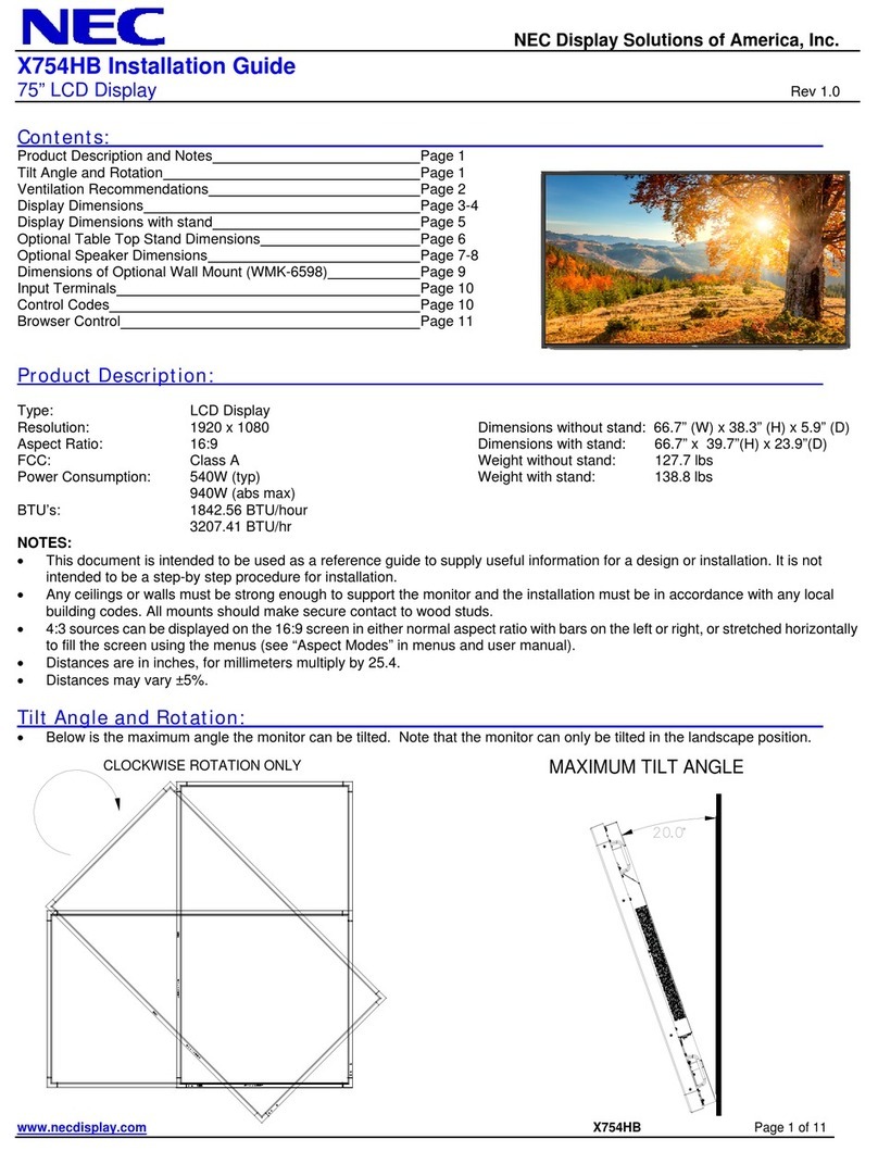 NEC X754HB installation guide