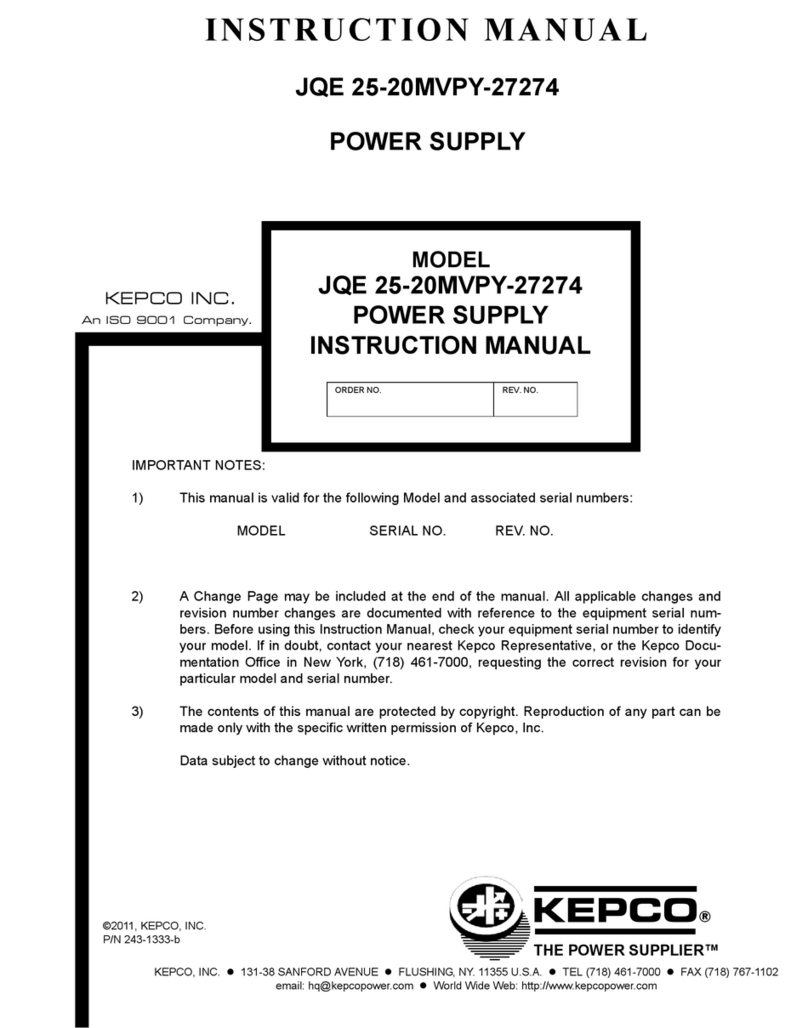 KEPCO JQE 25-20MVPY-27274 User manual