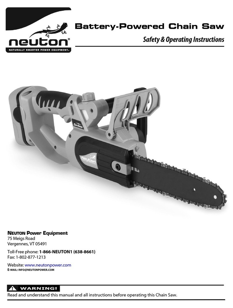Neuton Battery-Powered Chain Saw Quick start guide