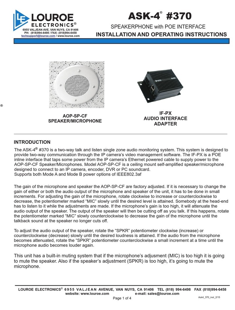 Louroe Electronics ASK-4 370 User manual