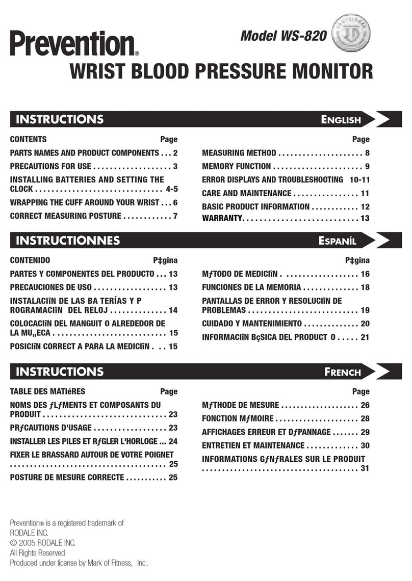prevention WS-820 Instrucion manual