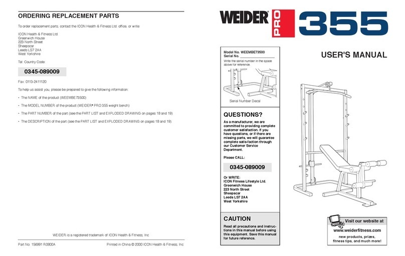WeiderPro 355 user manual