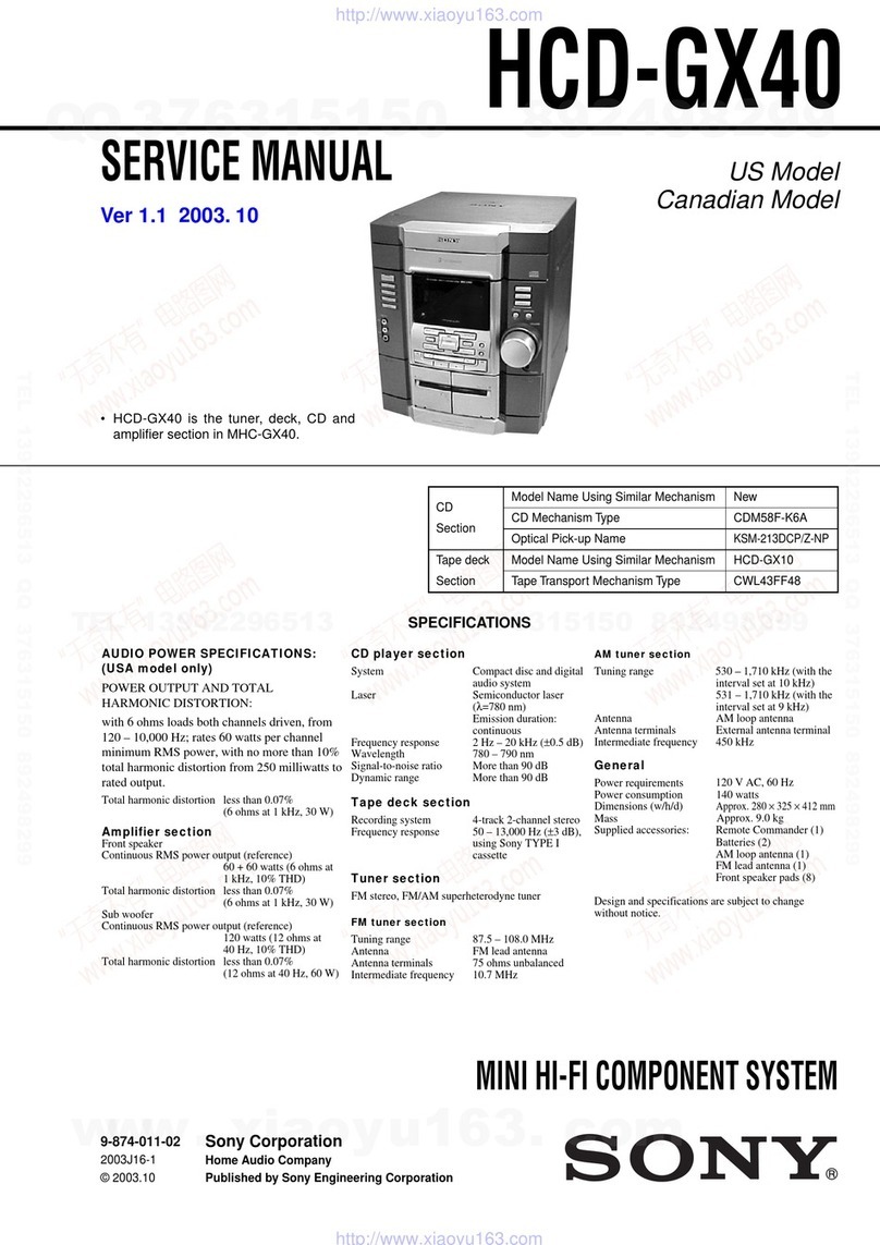 Sony HCD-GX40 - Electronic Component System User manual