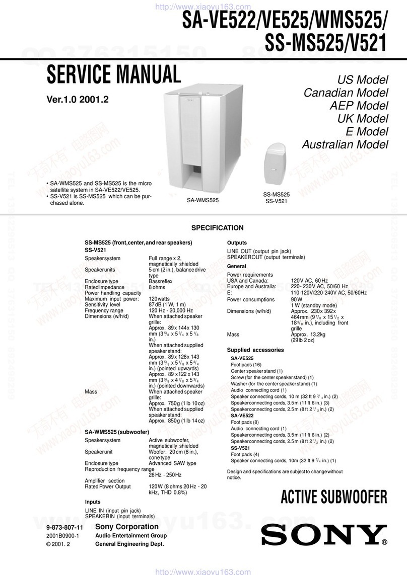 Sony SA-VE522 User manual Sony SA-VE522 User manual