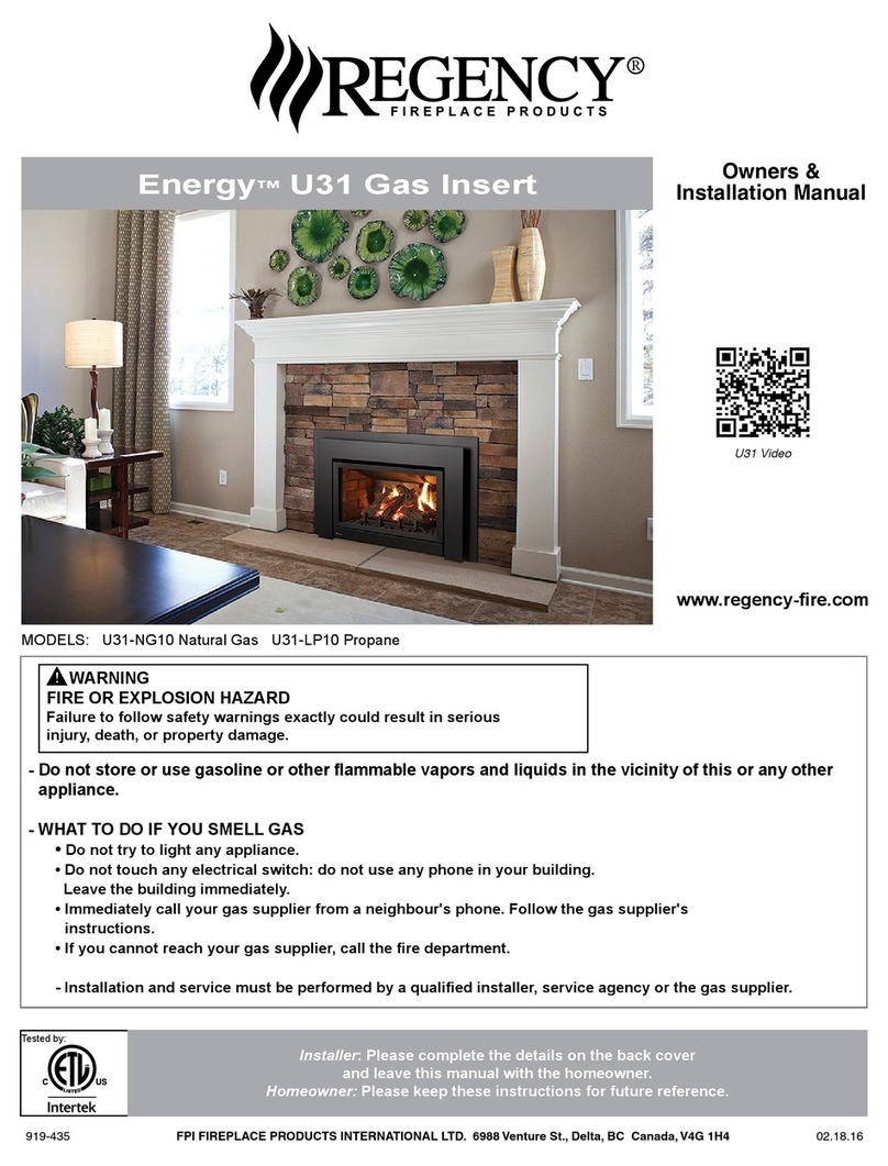 Regency U31-NG10 Quick start guide