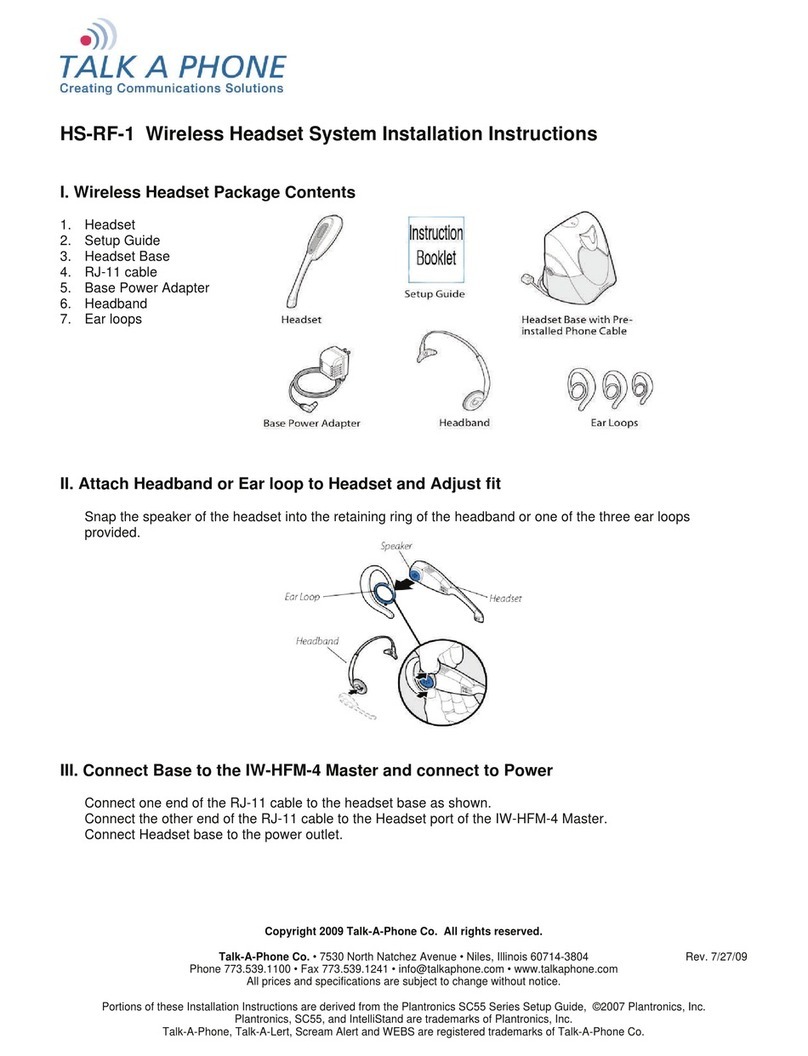 Talkaphone HS-RF-1 installation instructions