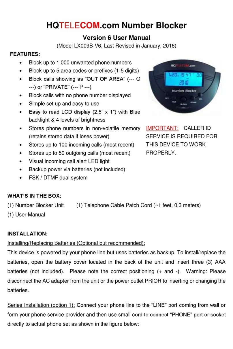 HQTELECOM.com LX009B-V6 user manual