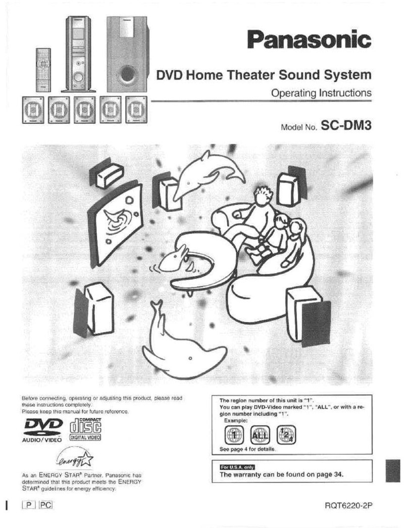Panasonic SCDM3 - DVD HOME THEATER SYSTEM operating instructions