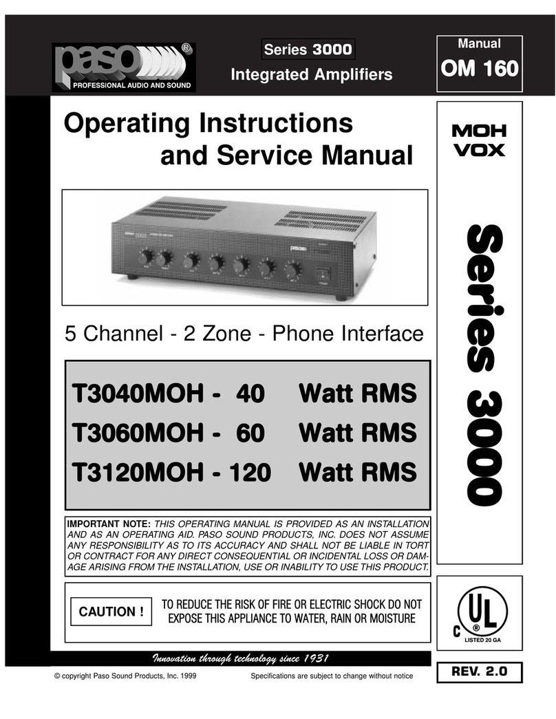 Paso Sound Products T3040MOH Operating instructions and service manual