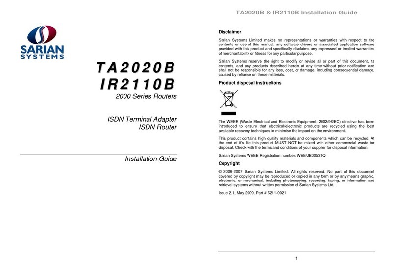 Sarian Systems TA2020B User manual