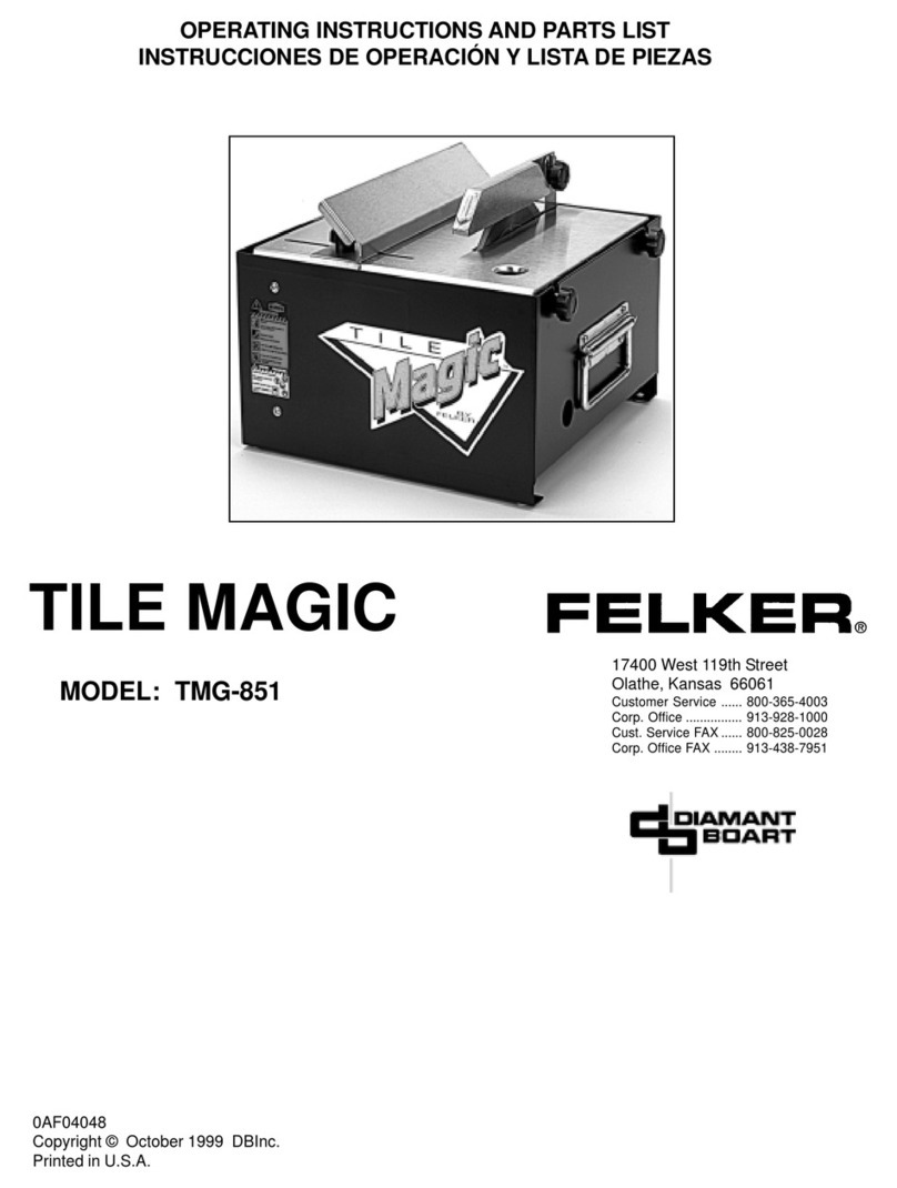 Felker TILE MAGIC TMG-851 Use and care manual Felker TILE MAGIC TMG-851 Use and care manual
