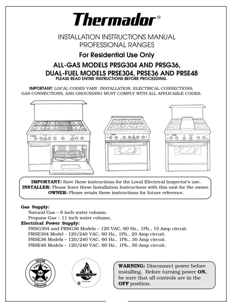 Thermador PRSG304 Installation instructions manual