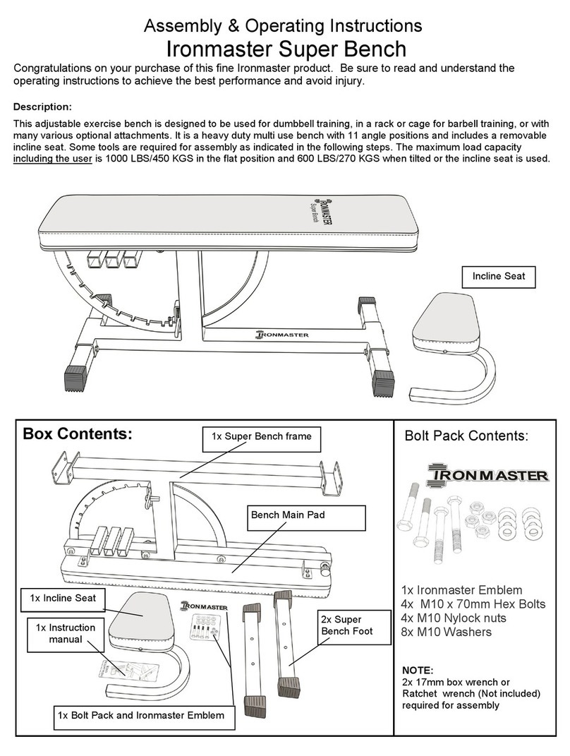 Ironmaster Super Bench Assembly & operating instructions