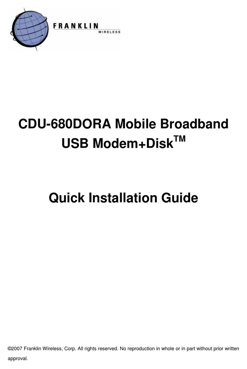 Franklin Wireless CDU-680DORA Quick installation guide