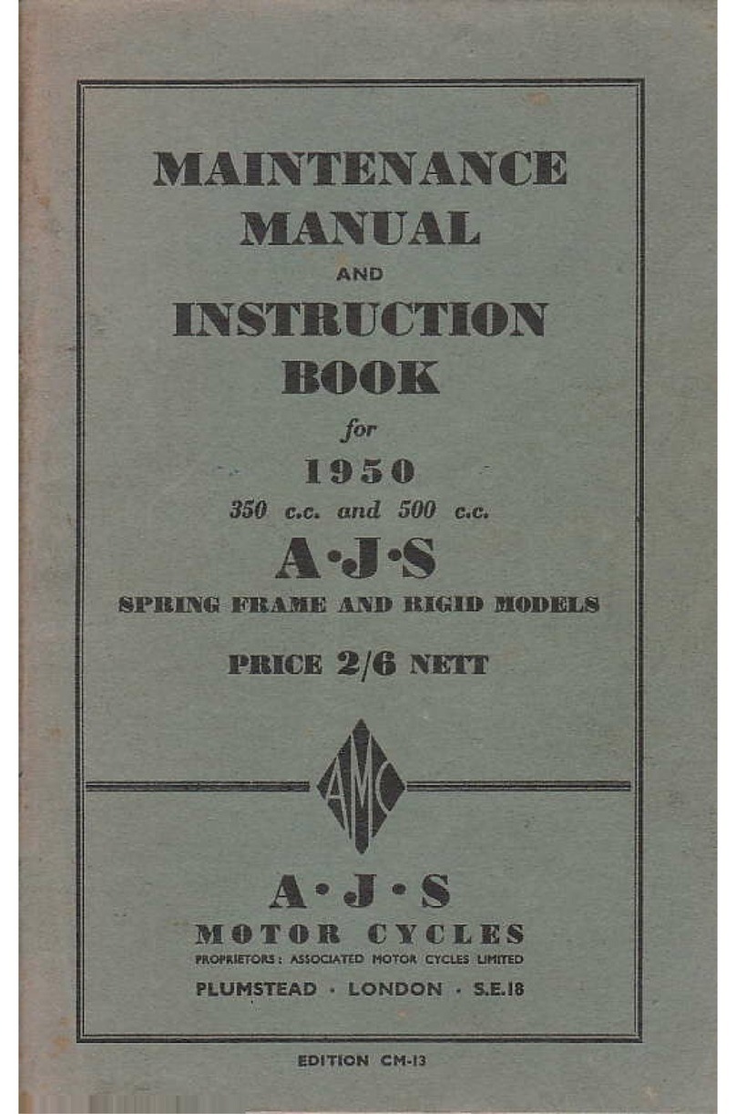 A.J.S. 350 1950 Maintenance manual and instruction book