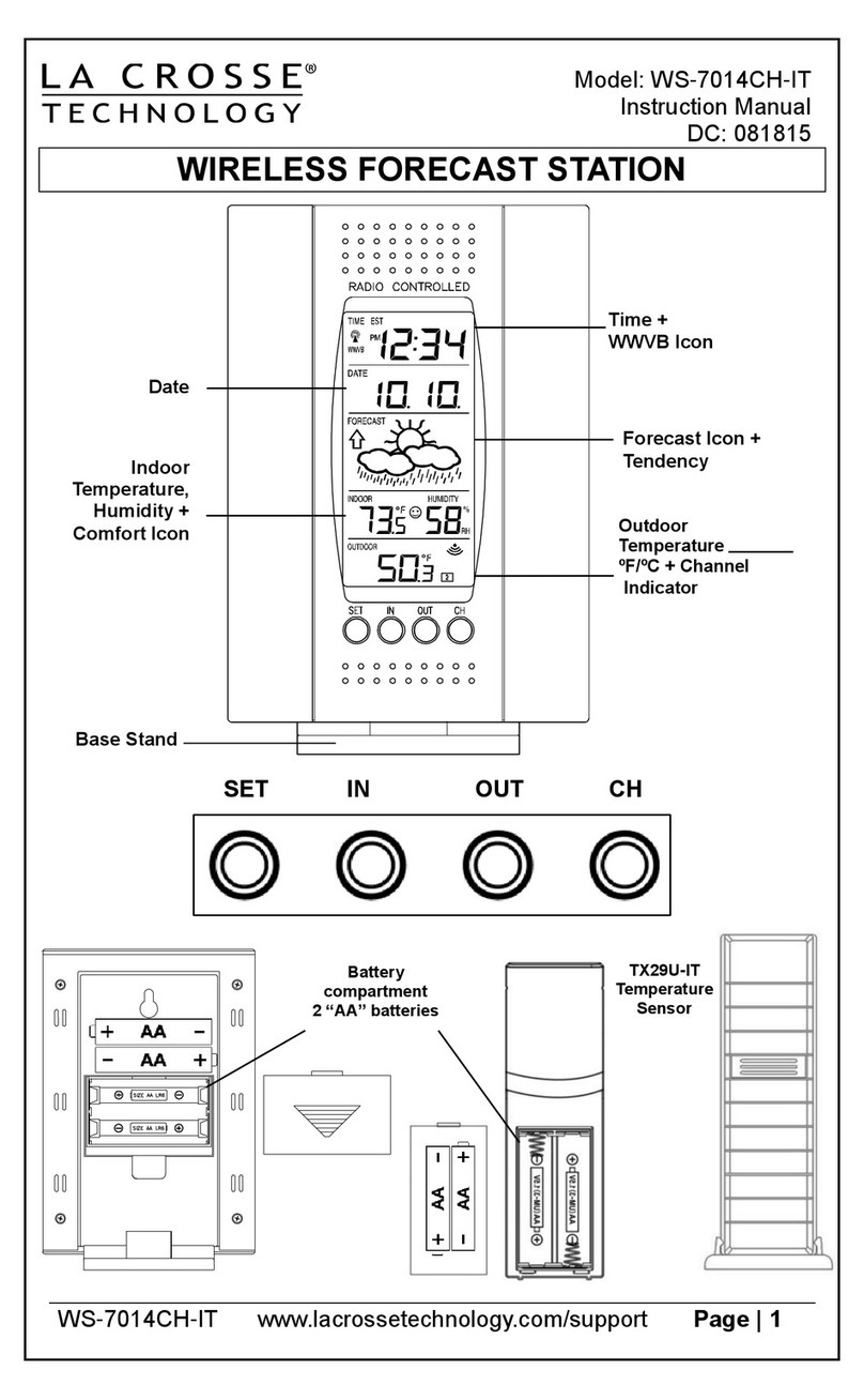 La Crosse Technology WS-7014CH-IT instruction manual La Crosse Technology WS-7014CH-IT instruction manual