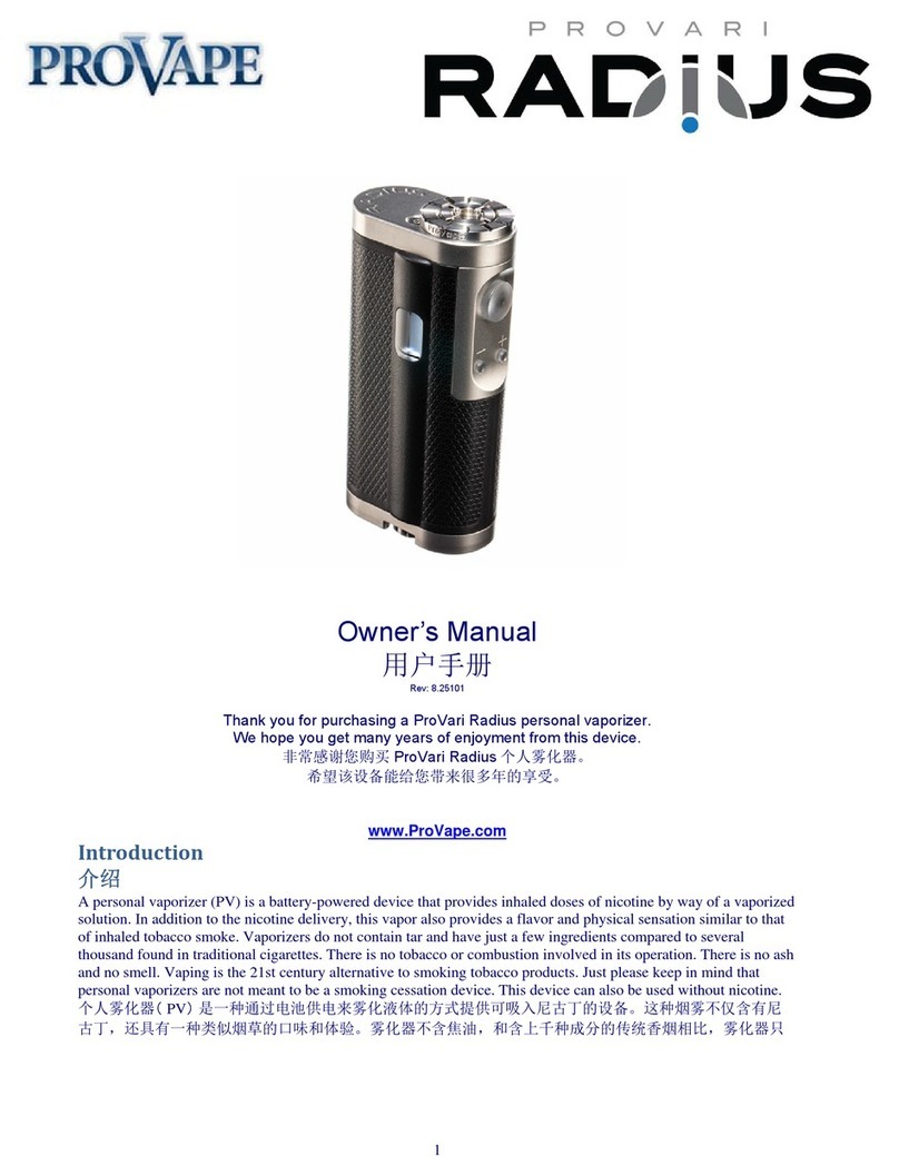 Provape Provari Radius owner's manual