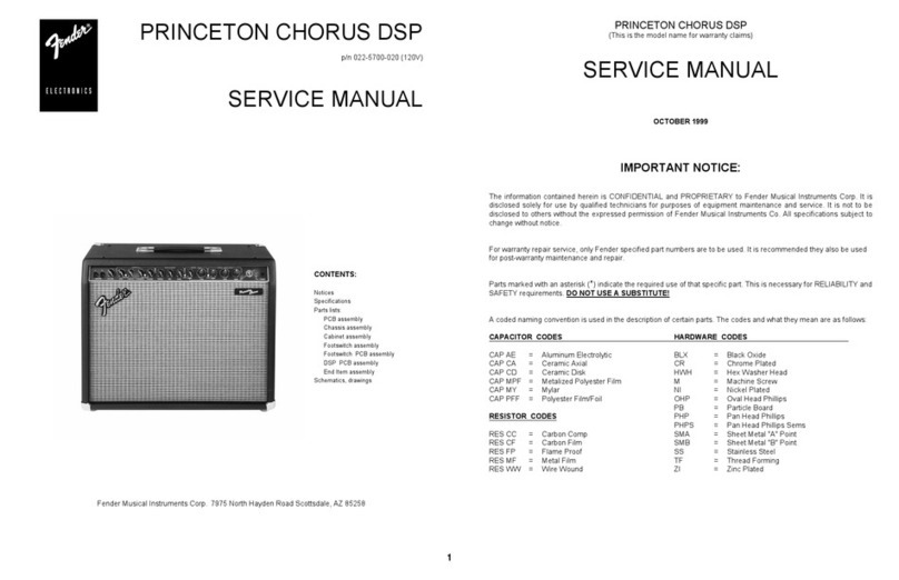 Fender Princeton Chorus DSP User manual