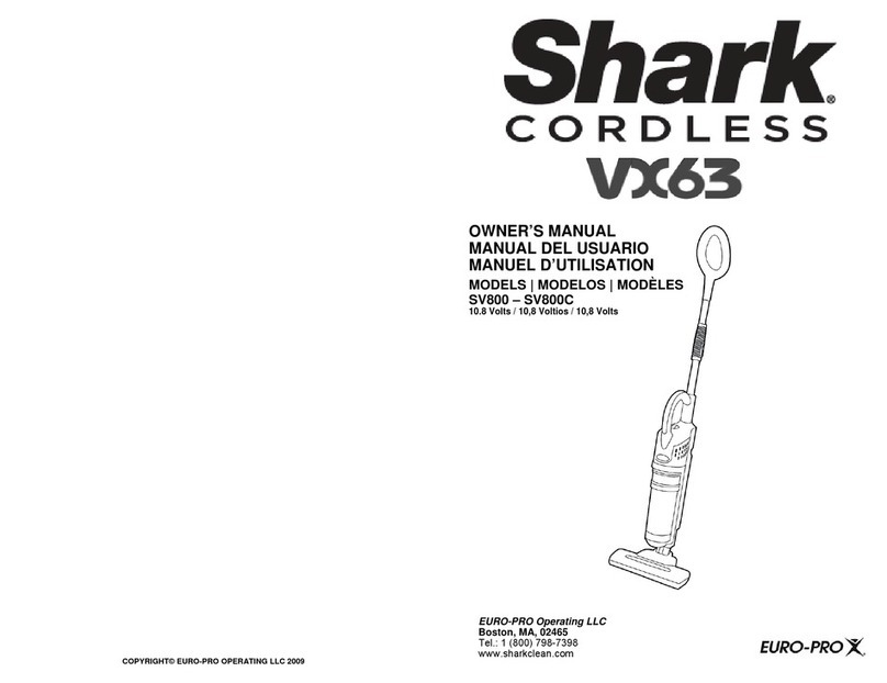 Shark VX63 SV800 User manual Shark VX63 SV800 User manual