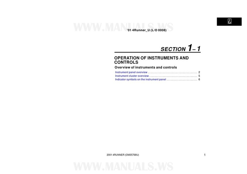 Toyota 2001 4Runner User manual