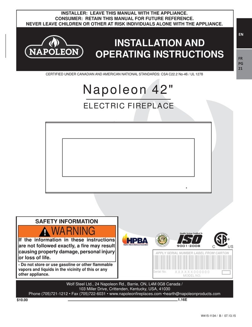 Napoleon EFL42 User manual