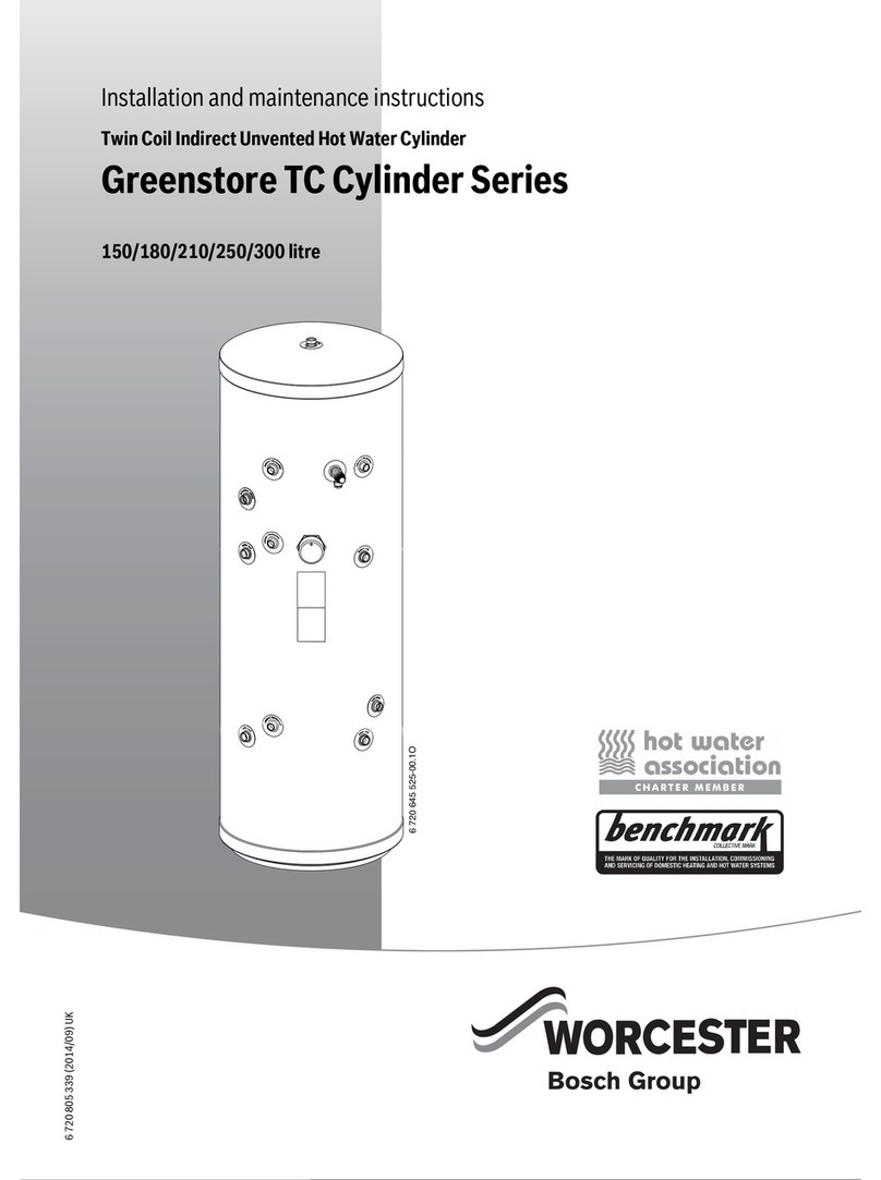 Worcester Greenstore TC Cylinder 150 litre Installation and maintenance instructions