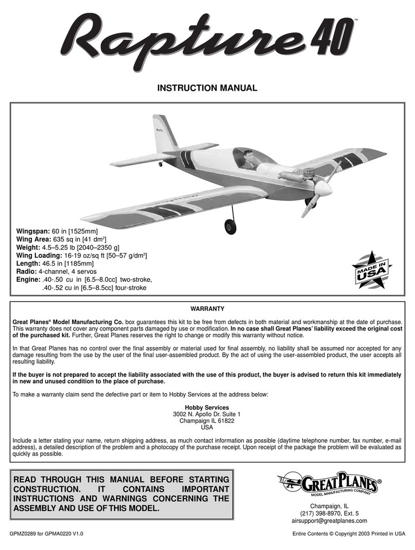 GREAT PLANES Rapture 40 User manual