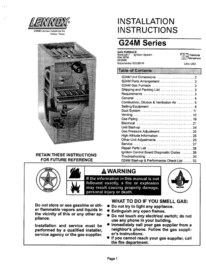 Lennox G24M SERIES User manual