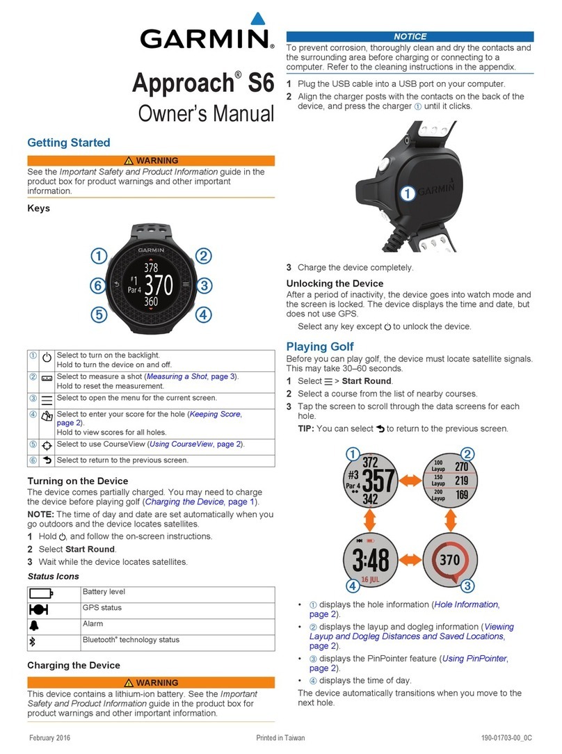 Garmin Approach S6 User manual
