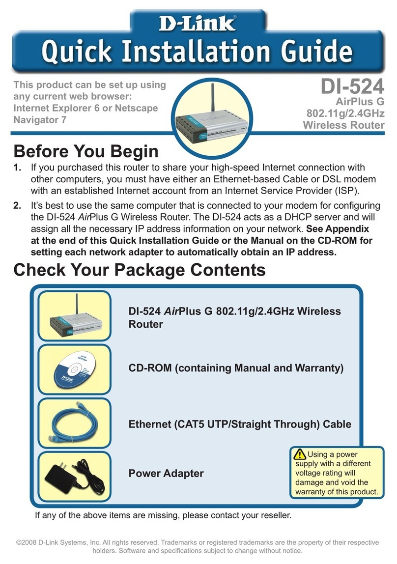 D-Link DI-524 - AirPlus G Wireless Router User manual