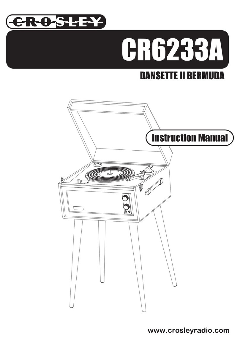 Crosley Dansette II Bermuda CR6233A User manual Crosley Dansette II Bermuda CR6233A User manual