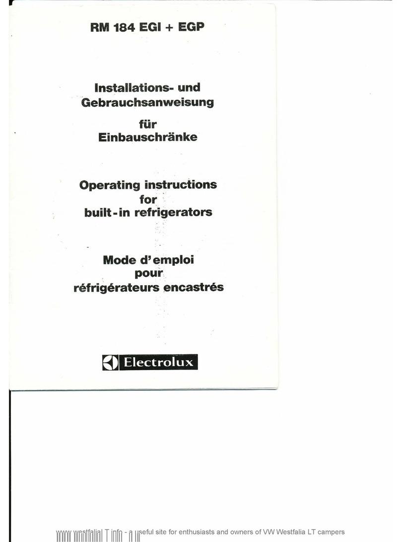 Electrolux RM 184 EGI + EGP User manual