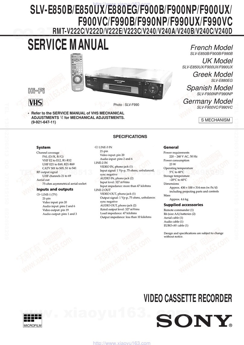 Sony SLV-E850B Service manual