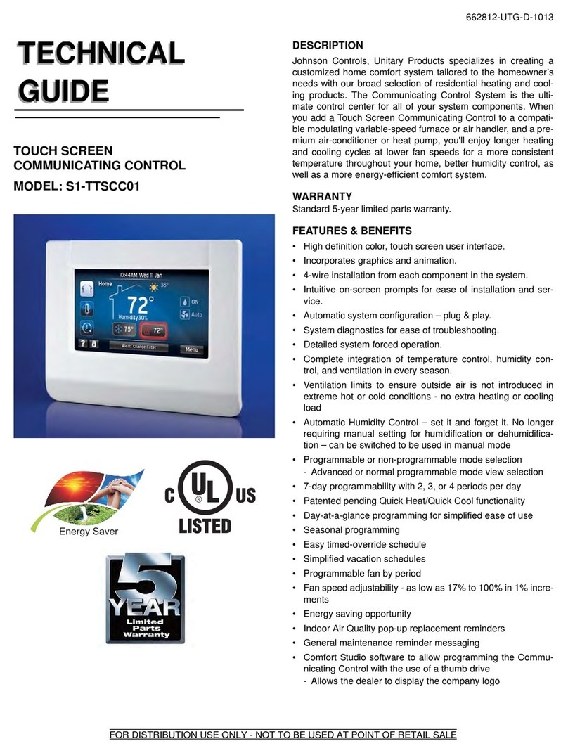 Johnson Controls S1-TTSCC01 Quick start guide