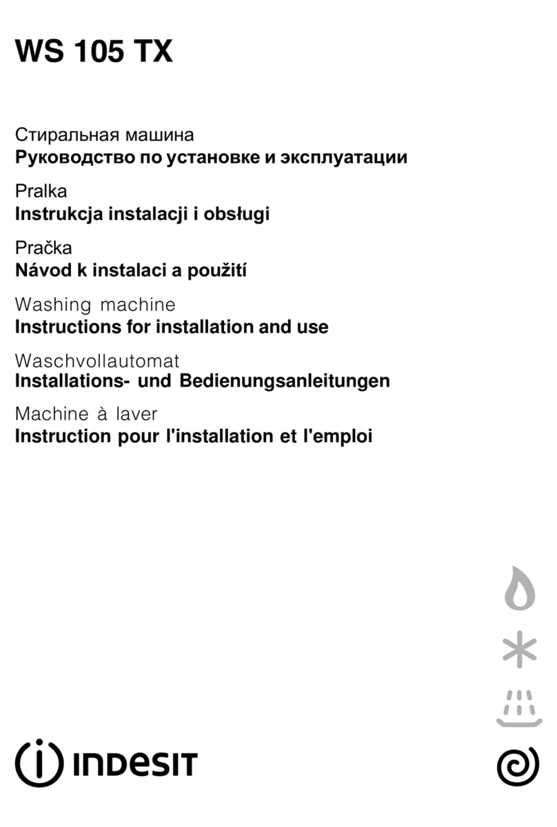 Indesit WS 105 TX Instructions for installation and use