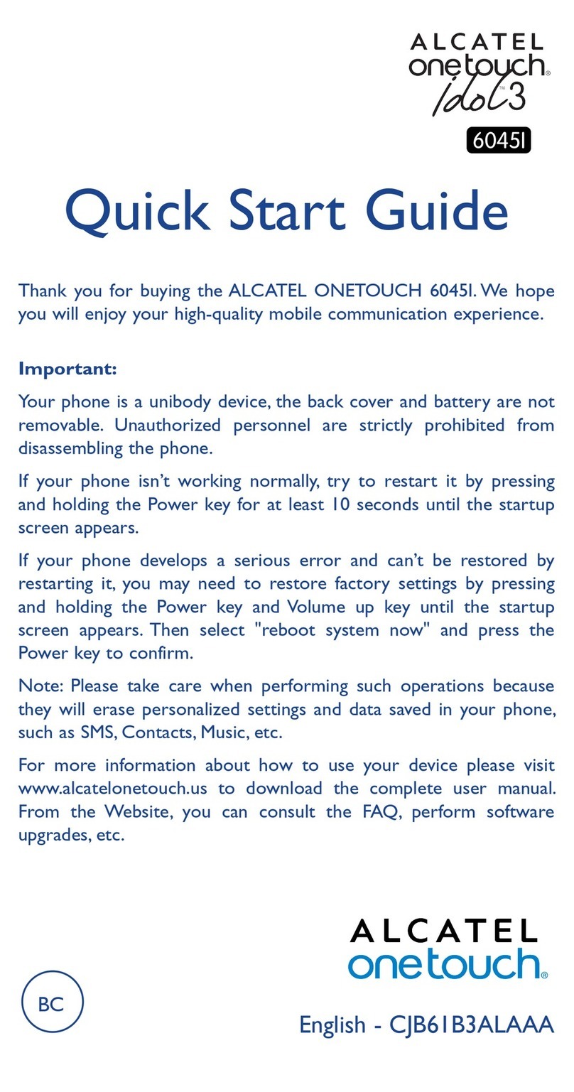 Alcatel ONETOUCH IDOL 3 6045I quick start guide