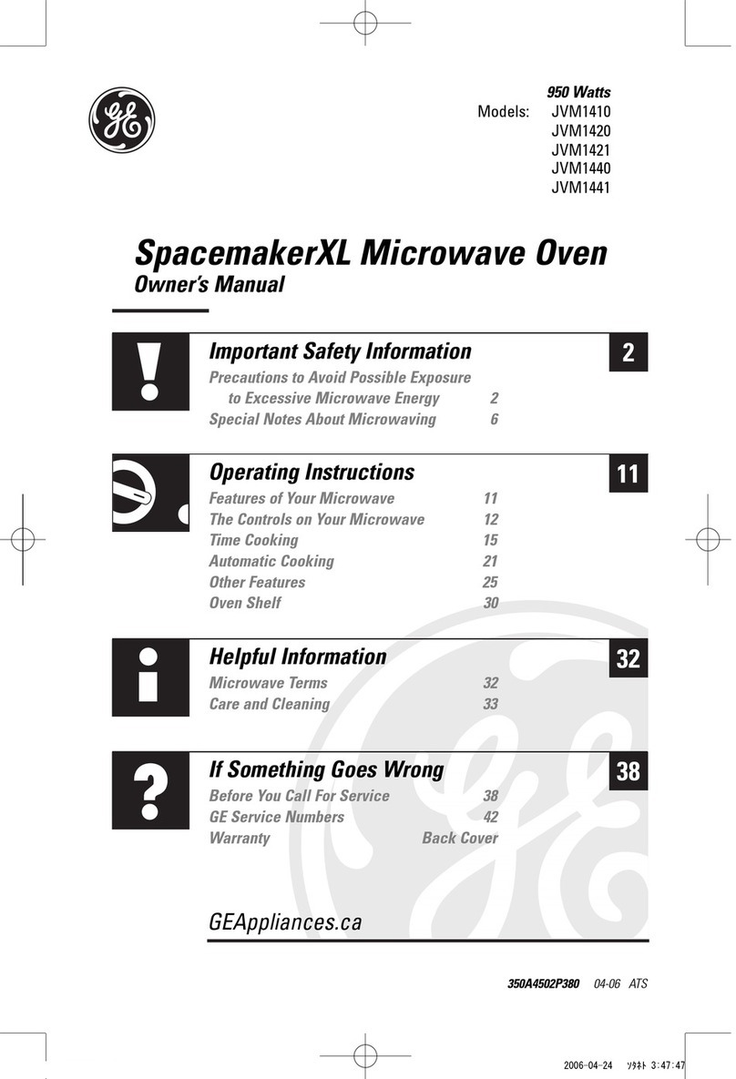 GE SpacemakerXL JVM1410 User manual
