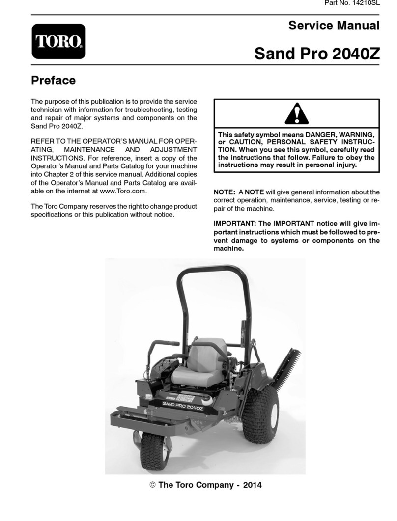 Toro Sand Pro 2040Z Service manual
