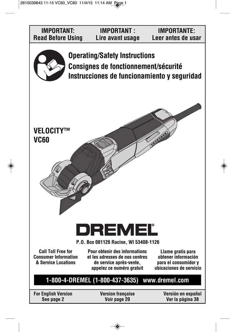 Dremel VELOCITY VC60 Operating/safety instructions