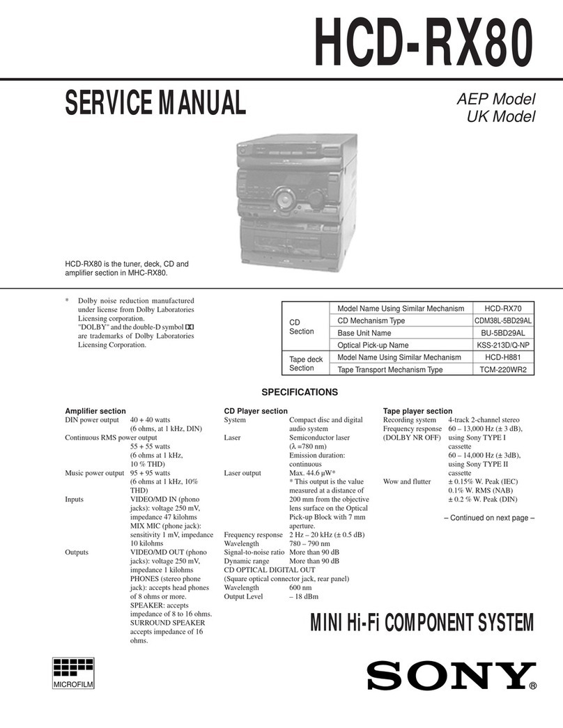 Sony HCD-RX80 User manual