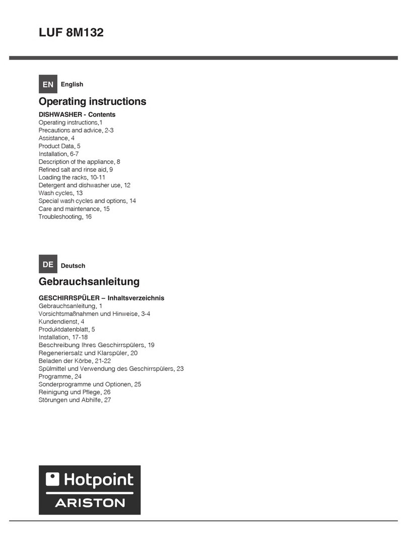 Hotpoint Ariston LUF 8M132 operating instructions
