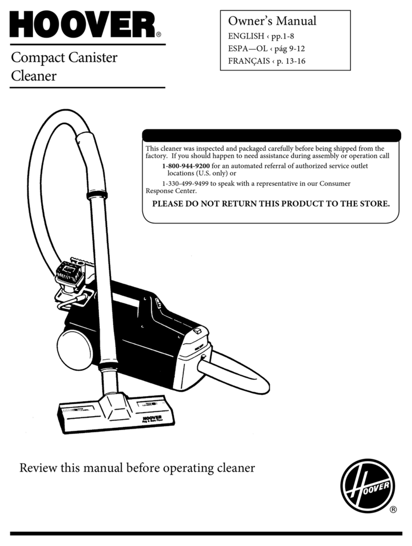Hoover S1420050 owner's manual
