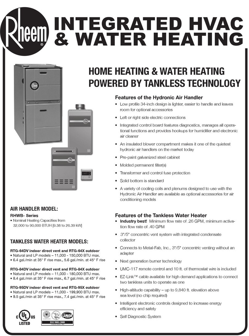 Rheem RHWB series User manual
